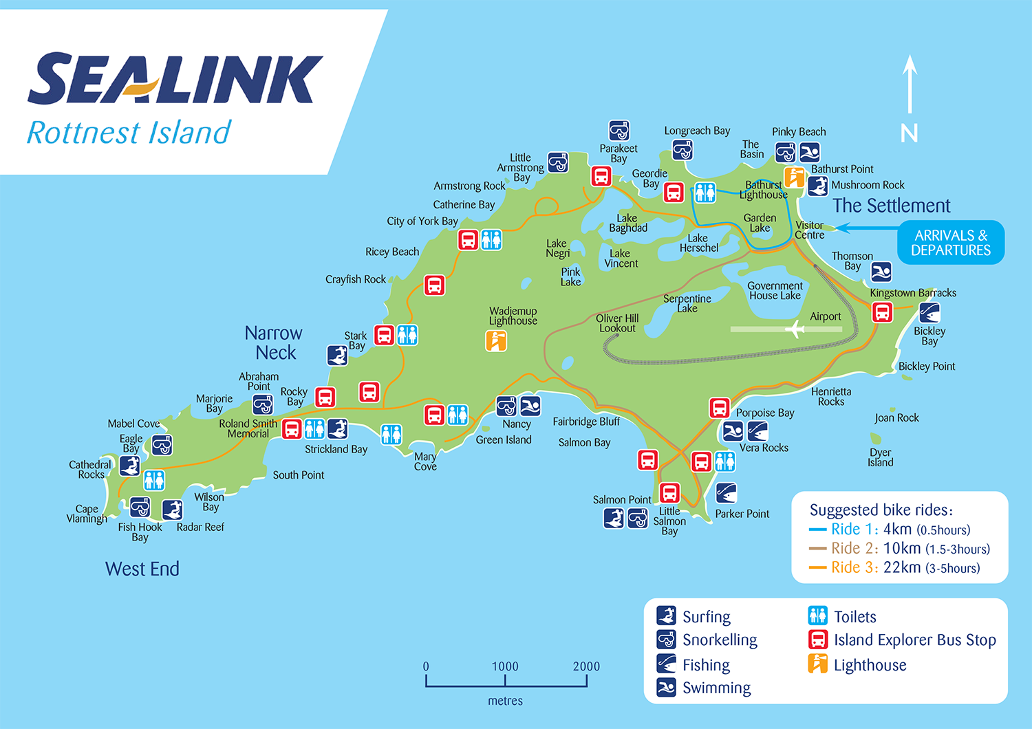 Rottnest Island carte itinéraires